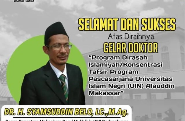 Ucapan selamat atas diraihnya gelar doktor