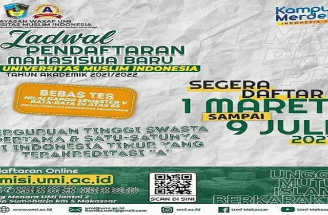 Poster penerimaan mahasiswa baru Universitas Muslim Indonesia