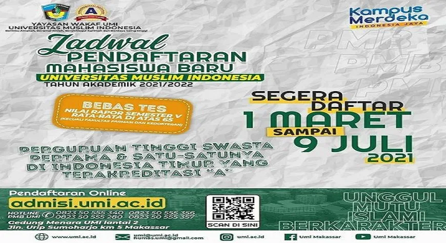 Poster penerimaan mahasiswa baru Universitas Muslim Indonesia